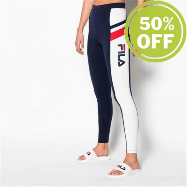 Fila Colors Women's Pants - Navy/Red/White,NZ 806-37514